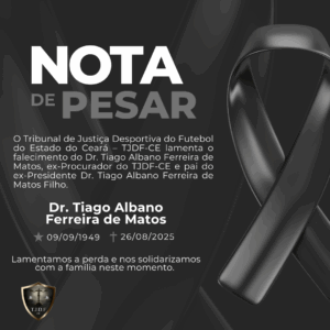 Nota de pesar Dr. Tiago Albano Ferreira de Matos