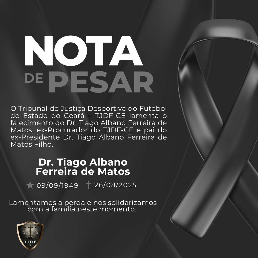 Nota de pesar Dr. Tiago Albano Ferreira de Matos